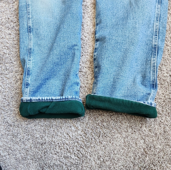 Wrangler Fleece Lined Jeans Mens 34x31 Rugged Wear Light Wash Straight Leg - Picture 6 of 8